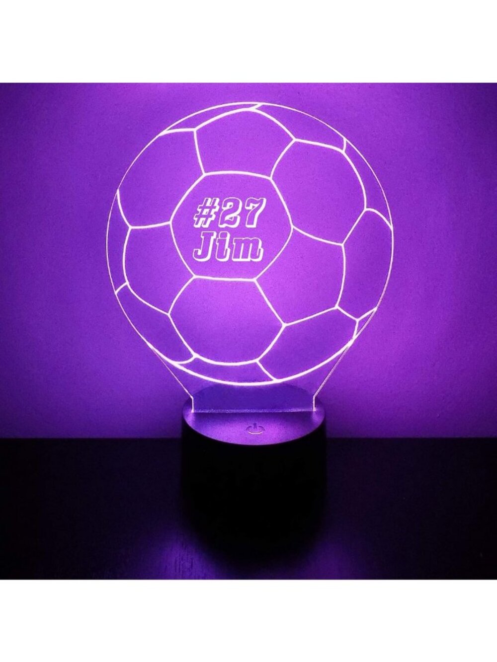 Personalized LED Sports Night Light with Remote - Custom Acrylic Home Decor, 16